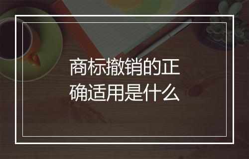 商标撤销的正确适用是什么