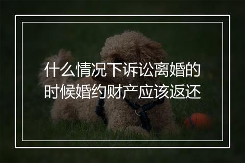 什么情况下诉讼离婚的时候婚约财产应该返还