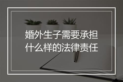婚外生子需要承担什么样的法律责任