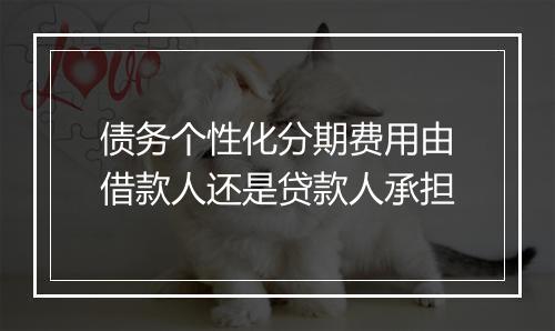 债务个性化分期费用由借款人还是贷款人承担