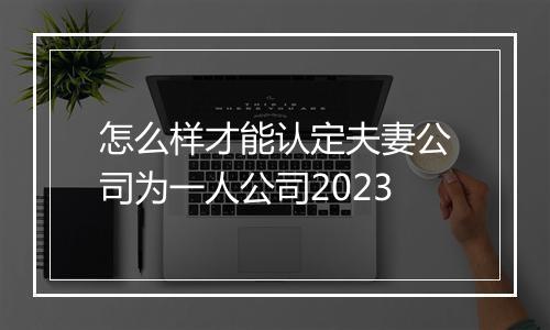 怎么样才能认定夫妻公司为一人公司2023