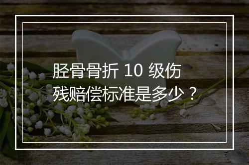胫骨骨折 10 级伤残赔偿标准是多少？
