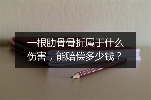 一根肋骨骨折属于什么伤害，能赔偿多少钱？
