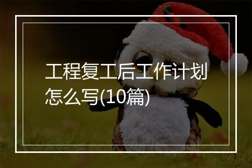工程复工后工作计划怎么写(10篇)