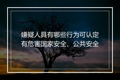 嫌疑人具有哪些行为可认定有危害国家安全、公共安全