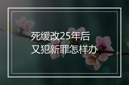 死缓改25年后又犯新罪怎样办