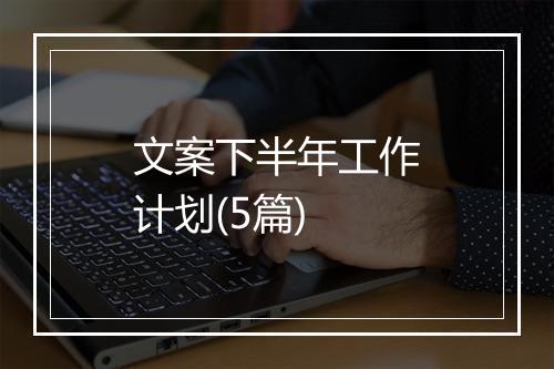 文案下半年工作计划(5篇)