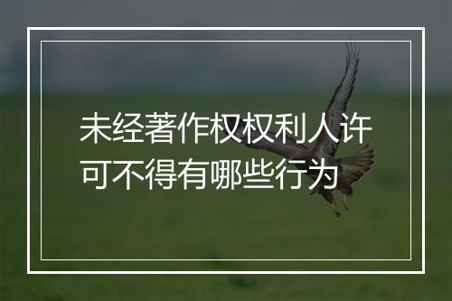未经著作权权利人许可不得有哪些行为