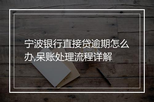 宁波银行直接贷逾期怎么办,呆账处理流程详解