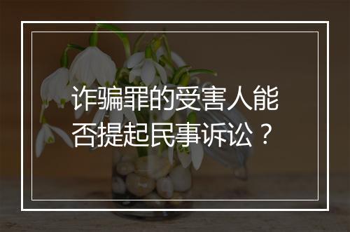 诈骗罪的受害人能否提起民事诉讼？