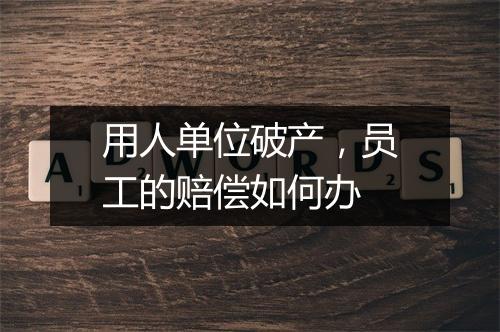 用人单位破产，员工的赔偿如何办