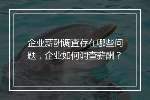 企业薪酬调查存在哪些问题，企业如何调查薪酬？