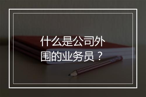 什么是公司外围的业务员？
