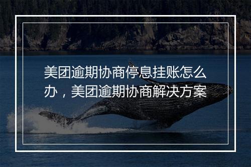 美团逾期协商停息挂账怎么办，美团逾期协商解决方案