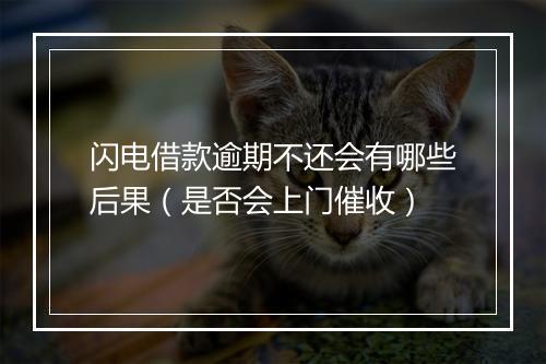 闪电借款逾期不还会有哪些后果（是否会上门催收）