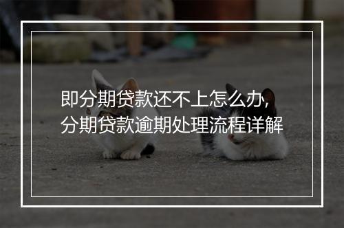 即分期贷款还不上怎么办,分期贷款逾期处理流程详解