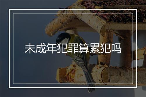 未成年犯罪算累犯吗