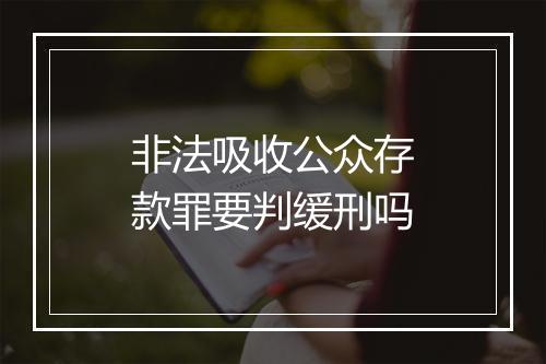 非法吸收公众存款罪要判缓刑吗