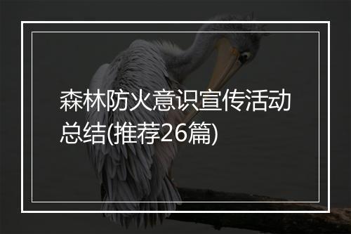 森林防火意识宣传活动总结(推荐26篇)