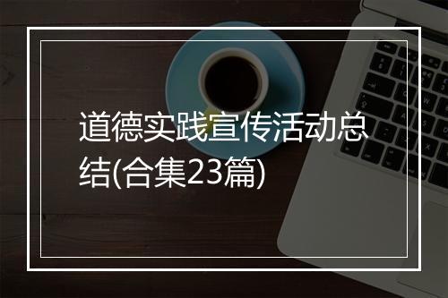 道德实践宣传活动总结(合集23篇)