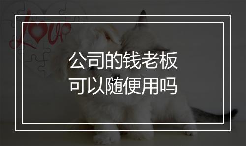 公司的钱老板可以随便用吗