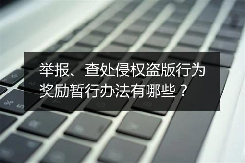 举报、查处侵权盗版行为奖励暂行办法有哪些？