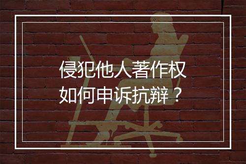 侵犯他人著作权如何申诉抗辩？