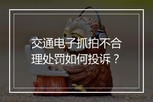 交通电子抓拍不合理处罚如何投诉？