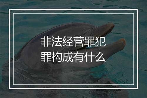 非法经营罪犯罪构成有什么