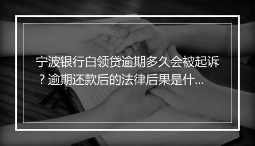 宁波银行白领贷逾期多久会被起诉？逾期还款后的法律后果是什么？