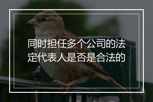 同时担任多个公司的法定代表人是否是合法的