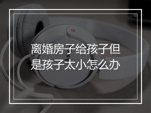 离婚房子给孩子但是孩子太小怎么办