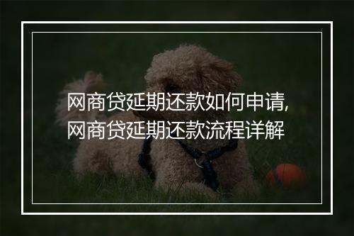 网商贷延期还款如何申请,网商贷延期还款流程详解