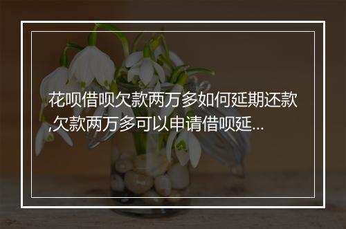 花呗借呗欠款两万多如何延期还款,欠款两万多可以申请借呗延期吗