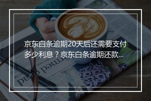 京东白条逾期20天后还需要支付多少利息？京东白条逾期还款注意事项
