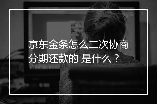 京东金条怎么二次协商分期还款的 是什么？