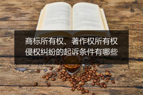商标所有权、著作权所有权侵权纠纷的起诉条件有哪些