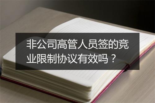 非公司高管人员签的竞业限制协议有效吗？