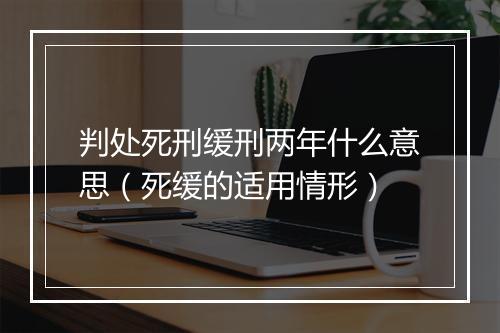 判处死刑缓刑两年什么意思（死缓的适用情形）