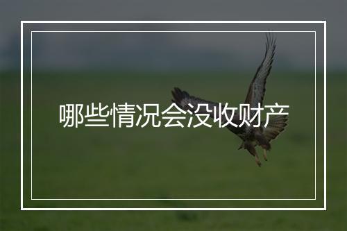 哪些情况会没收财产