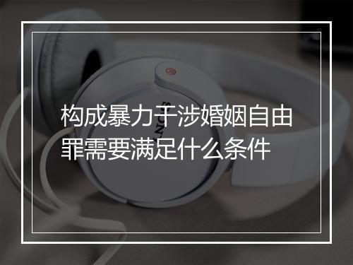 构成暴力干涉婚姻自由罪需要满足什么条件