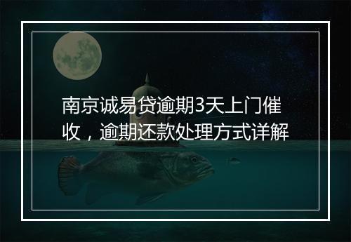 南京诚易贷逾期3天上门催收，逾期还款处理方式详解