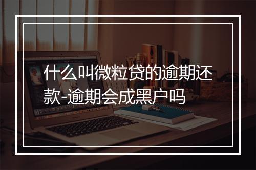 什么叫微粒贷的逾期还款-逾期会成黑户吗