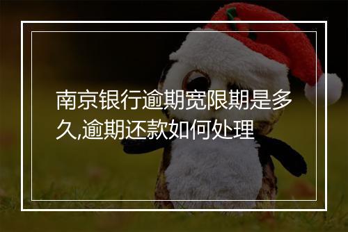南京银行逾期宽限期是多久,逾期还款如何处理