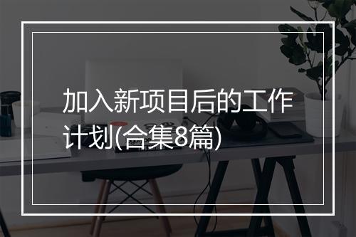 加入新项目后的工作计划(合集8篇)