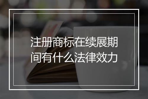 注册商标在续展期间有什么法律效力