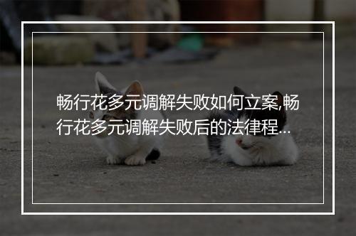畅行花多元调解失败如何立案,畅行花多元调解失败后的法律程序