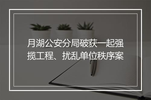 月湖公安分局破获一起强揽工程、扰乱单位秩序案