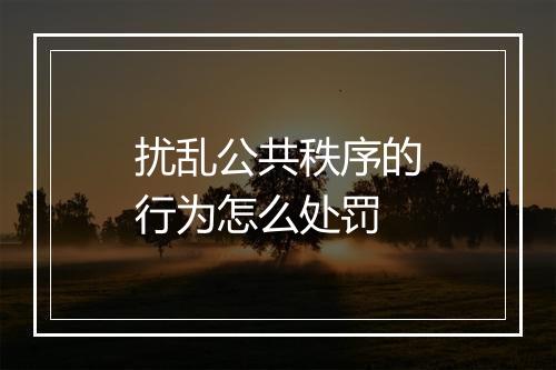 扰乱公共秩序的行为怎么处罚