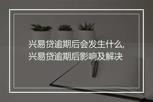 兴易贷逾期后会发生什么,兴易贷逾期后影响及解决